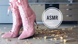 'ASMR.Crushing peanuts and relaxing walking around in high heels.Crushing food.No talking'