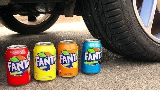 'EXPERIMENT: FANTA vs CAR vs FOOD - Crushing Crunchy & Soft Things by Car!'