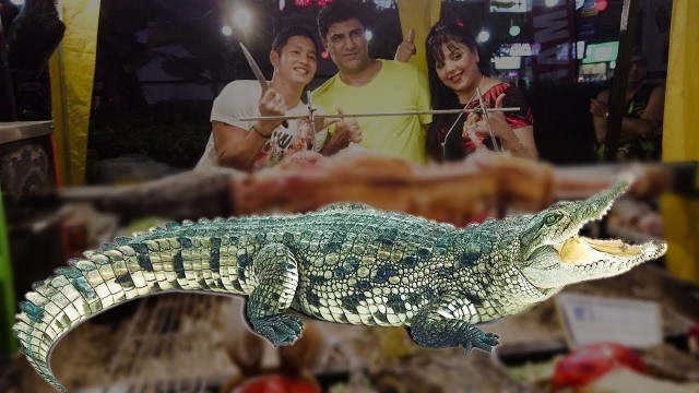 'Full Crocodile Roast BBQ - Making Crocodile BBQ - Thailand Street Food'