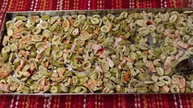 'Goya Green Olives Freeze Dried in my Harvest Right Home Freeze Dryer for Salads and Food Storage'