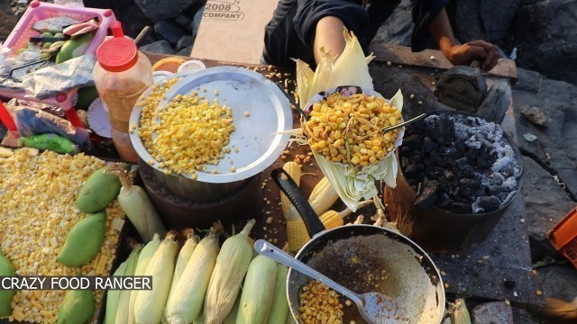 'Spicy Sweet Corn Chaat | Bandra Band Stand Street Food | Crazy Food Ranger'