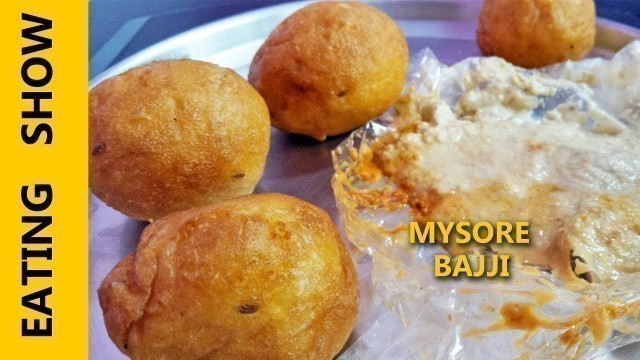 'Garma Garam Mysore Bonda Wi Palli Chutney Eating Show | Street Food Mysore Bajji Eating * No Talking'