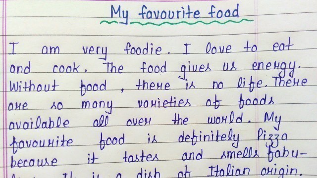 'Essay on my favourite food in english || Essay writing'