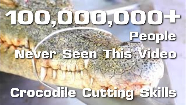 'Thai Food - GIANT CROCODILE CUTTING Crocodile Meat BBQ Bangkok Thailand | Tasty Street'