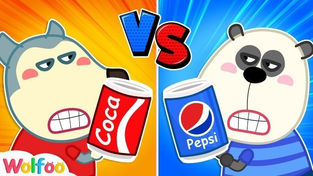 'Wolfoo vs Pando - Red vs Blue Color Food Challenge - Kids Funny Stories | Wolfoo Family Kids Cartoon'