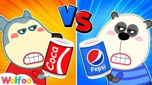 'Wolfoo vs Pando - Red vs Blue Color Food Challenge - Kids Funny Stories | Wolfoo Family Kids Cartoon'