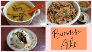 'Burmese special treat in tamil | ATHO  | EGG BEJO | BEJO | MOINGA SOUP | by hamida Arshath'