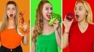 'Eating Only ONE Color of Food for 24 Hours | Challenge by Crocodile FUN'