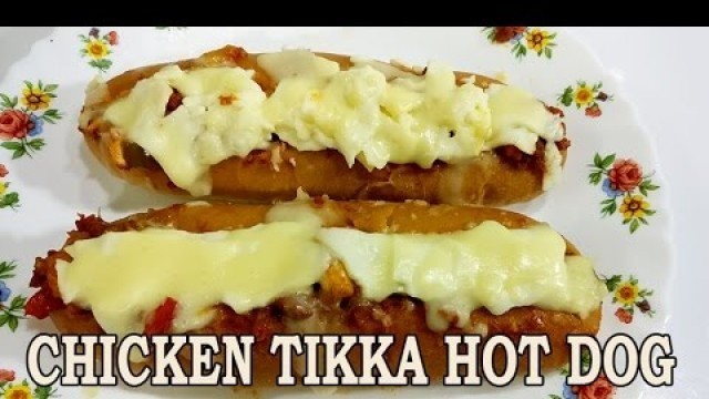 'Chicken Tikka Hot Dog,Hindi Famous Snack recipe Saasbahu recipes Indian food channel'