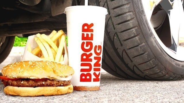 'Crushing Crunchy & Soft Things by Car! - EXPERIMENT: BURGER VS CAR VS FOOD'