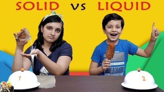 'SOLID vs LIQUID CHALLENGE | Solid food vs liquid food eating challenge | Aayu and Pihu Show'