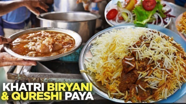 'North Karachi Street Food | Khatri Biryani & Qureshi Paya | Bhains ke Paye Subh ka Nashta | Pakistan'