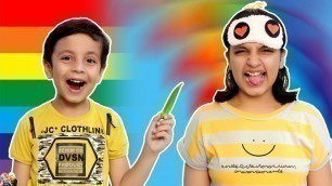 'COLOUR CHALLENGE #Funny Blindfold Eating #Challenge | Aayu and Pihu Show'