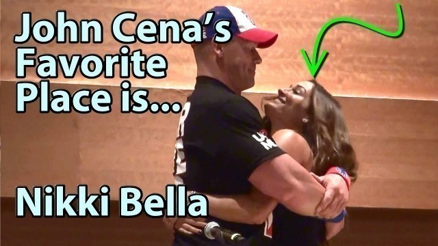 'John Cena\'s favorite place is Nikki Bella - the question before favorite food #phxfanfest'