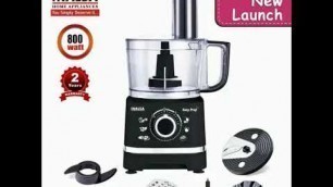 'New Inalsa Food Processor Easy Prep-800W with Processing Bowl & 7 Accessories,(Black)'