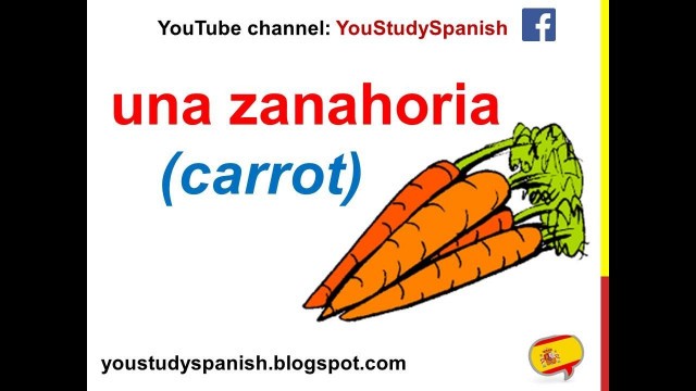 'Spanish Lesson 43 - VEGETABLES in Spanish Food vocabulary FRUITS and VEGETABLES'