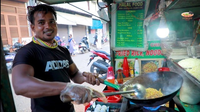 'A  man making delicious North Indian noodles on the streets of Kochi #streetfoods #chickennoodles'