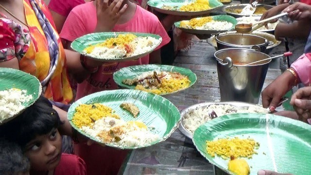 'People Enjoying Festival Eating Celebrations | Veg Pulao Rice | Hyderabad Street Food'