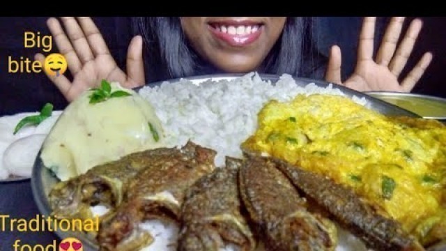 'FISH FRY,OMELET,Alu VORTA, RICE|BANGALI TRADITIONAL FOOD FOOD EATING VIDEOS|ASMR|MUKBANG|EATING SHOW'