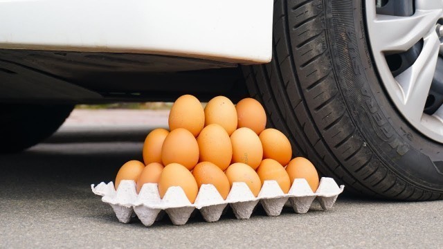 'Crushing Crunchy & Soft Things by Car! EGGS, APPLE,  SUGAR'