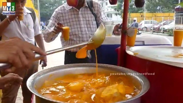 'Apple Slice  With Mango Juice - MUMBAI STREET FOOD - 4K VIDEO - UHD VIDEO street food'