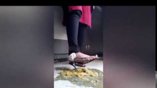 'Indian girl crushing orange in heels   heels crush  food crush  Indian feet   HD mp4'