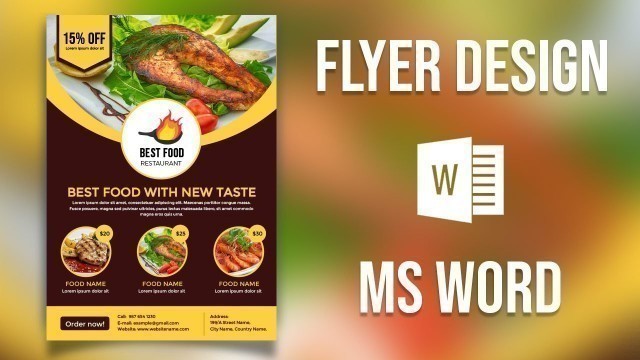 'Design a Print-ready Flyer in MS Word  | Create a Food flyer - Microsoft Word Tutorial'