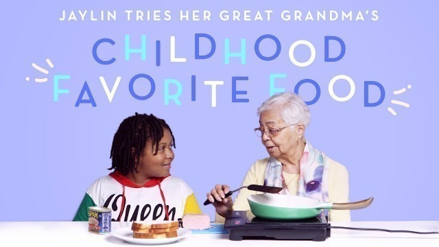 'Jaylin Tries Her Great Grandma\'s Favorite Childhood Food | Kids Try | HiHo Kids'