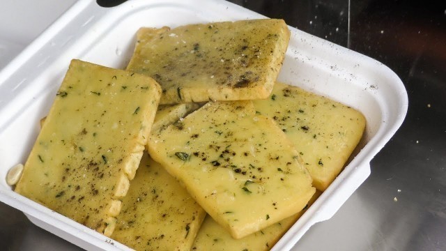 'Food from Sicily, Italy, Tasted in London. Fried \"Panelle\" and \"Crocche\". Street Food of Brick Lane'