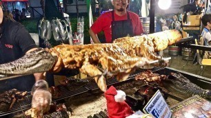 'BBQ Crocodile in Pattaya Thailand - Foodie Fun'