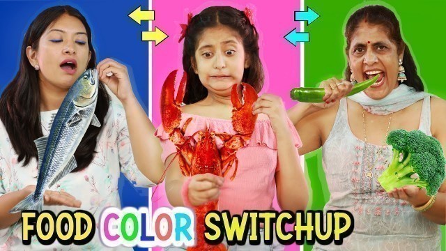 'EATING One COLOR Food SWITCH UP Challenge | MyMissAnand'