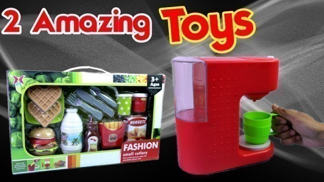 '2 Amazing Toy Set, Coffee Machine & Fast Food Set'