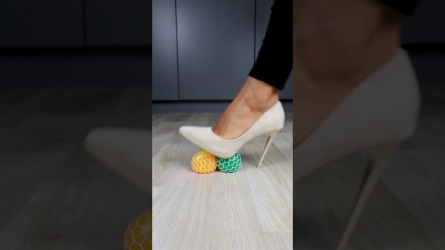 'Experiment: High Heels vs Antistress Toys & Food | Crushing Crunchy & Soft Things! #shorts'