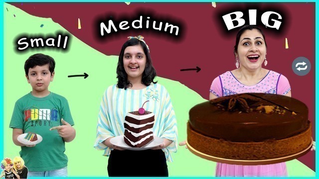 'SMALL MEDIUM BIG CHALLENGE | Funny family eating challenge | Aayu and Pihu Show'