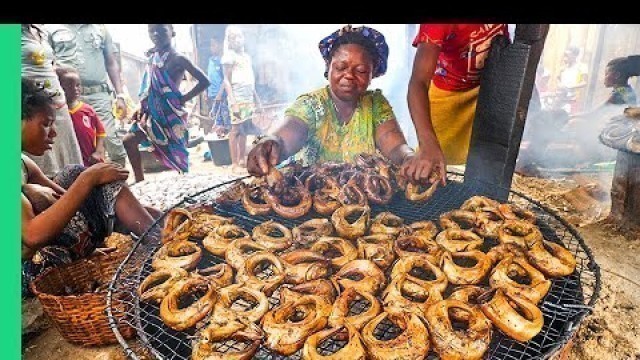 'Eating in Africa’s Biggest Floating Slum!! Seafood Factories!!'