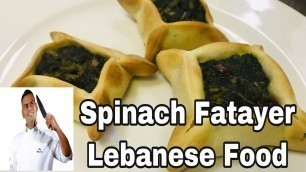 'spinach fatayer Lebanese Food'