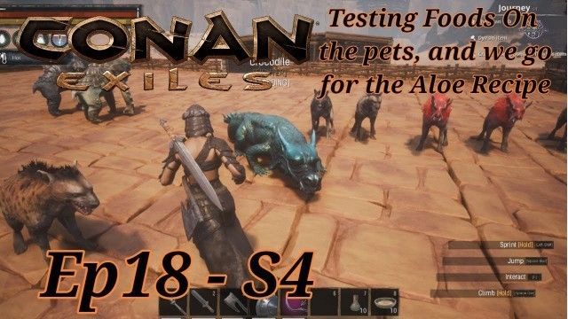 'Conan Exiles - Ep18 - S4 - Testing Foods on the Pets & we get the Aloe soup recipe'