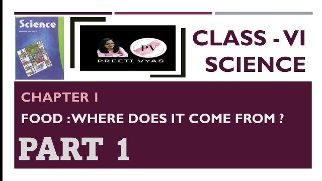 'Class 6th ||Science||Chapter 1||Food:Where Does It Come From?||Part 1'