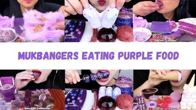 'mukbangers eating purple food | ASMR Compilation'