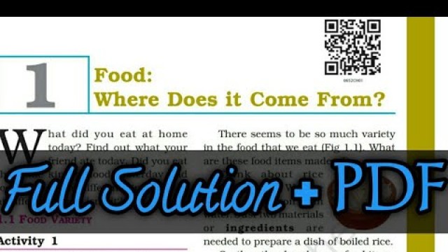 'Food:Where does it comes from : Chapter 3 | Chapter 1| Full Solution and PDF in Telegram'