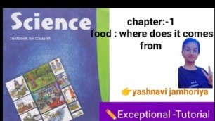 'food : where does it come from full chapter class 6 science ll NCERT science class 6 chapter-1 .'