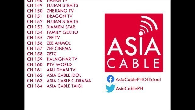 'Asia Cable New Channel Lineup: March 14, 2021'