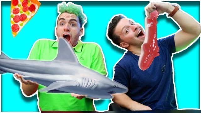 'GUMMY FOOD VS REAL FOOD EXTREME CHALLENGE! 3 (GROSS REAL SHARK)'