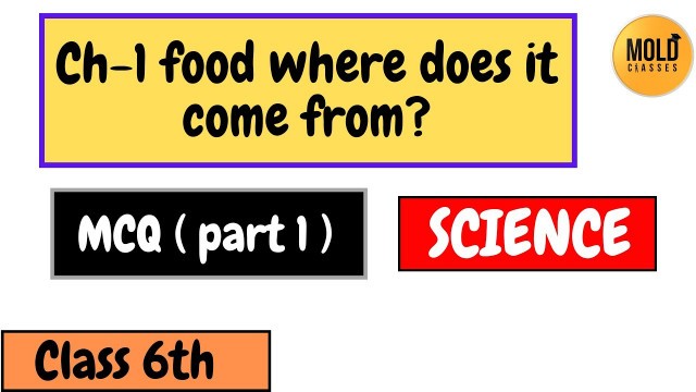 'ch 1 food where does it come from ? | Important  MCQ ( part 1 )  |class 6th Science'