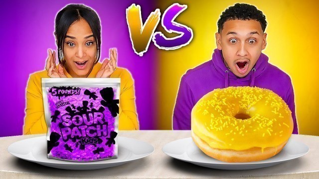 'PURPLE VS YELLOW FOOD CHALLENGE!'