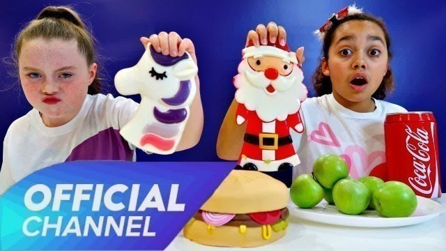 'TIANA\'S Toy AndMe -Real Food VS Gummy Food! Challenge!! Christmas Special'