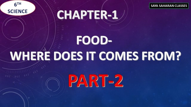 'CLASS -6th ||SCIENCE ||CH-1|| FOOD - WHERE DOES IT COME FROM? PART-2'