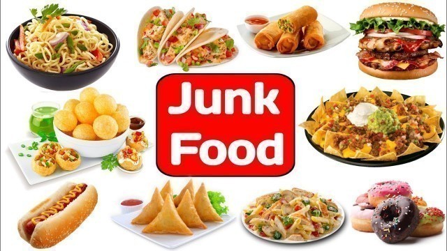 'Foods name || Junk Food Items Name || Fast Food Name || Food Vocabulary || खाद्य पदार्थों के नाम'