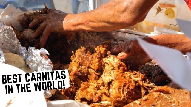 'Best Mexican STREET FOOD in MICHOACAN, MEXICO | KING OF CARNITAS + Gaspacho on STEROIDS'