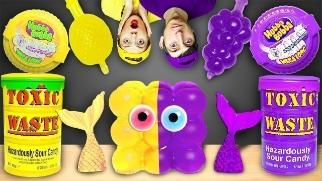 'Purple Food VS Yellow Food Challenge 보라색 노란색 음식 챌린지 Mukbang by MUKACHU'